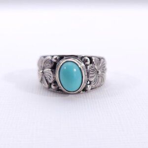Sonoran Turquoise Ring 1.2 Carats Sterling Silver Size 5